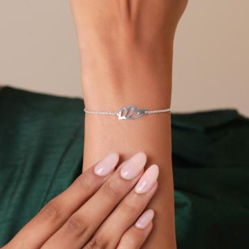 Dewdrop Delights Delicate Teardrops Silver Bracelet - Valentine Collection