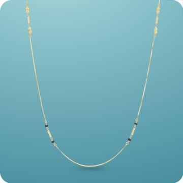 Enduring Vow Black Beads Silver Mangalsutra