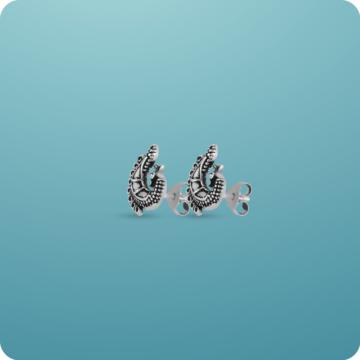 Graceful Mayuri Silver Earrings