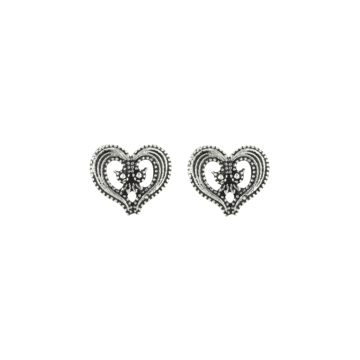 Romantic Heartin Silver Earrings