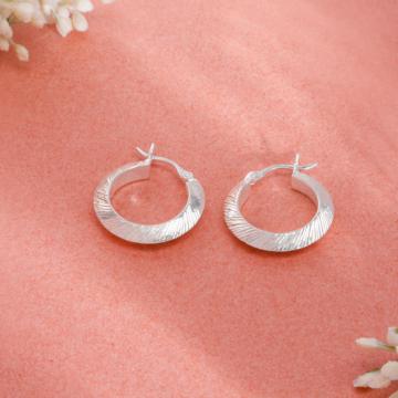 Edgy Textured Silver Earrings