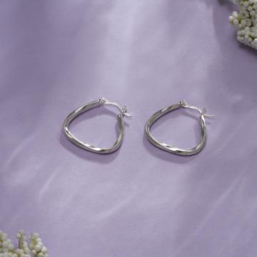 Trendy Twisted Silver Earrings