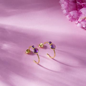 Gorgeous Amethyst Stone Silver Earrings