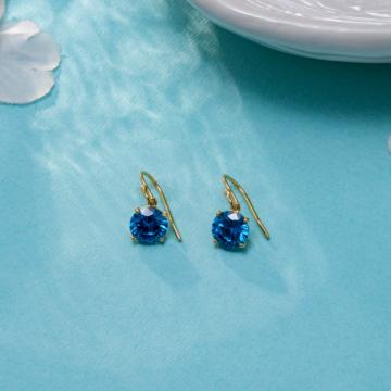 Beauteous Blue Stone Silver Earrings