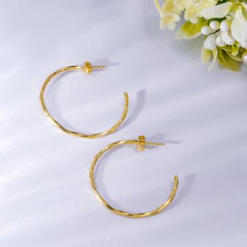 Simple Sleek Hoop Silver Earrings