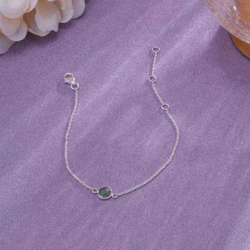 Minimalist Aventurine Silver Bracelet