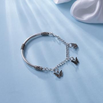 Fluttery Fun Delicate Butterfly Charms Silver Bracelet