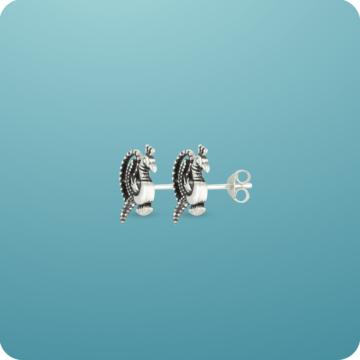 Royal Peacock Silver Earrings