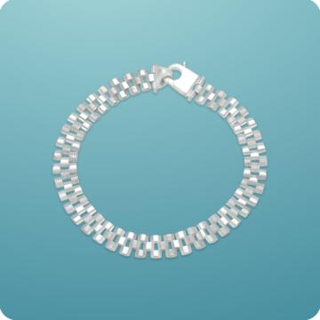 Geometric Edge Men's Silver Bracelet