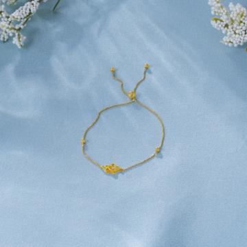 Romantic Celestial Adjustable Star & Heart Silver Bracelet