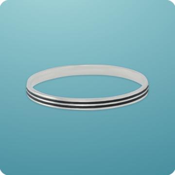 Classic Midnight Shine Silver Bangles