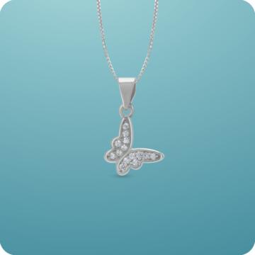 Refulgent Butterfly Silver Pendant
