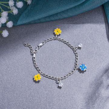 Fairytale Flora Sterling Silver Bracelet