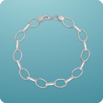 Modern Movement Interlinked Men's Sterling Silver Bracelet