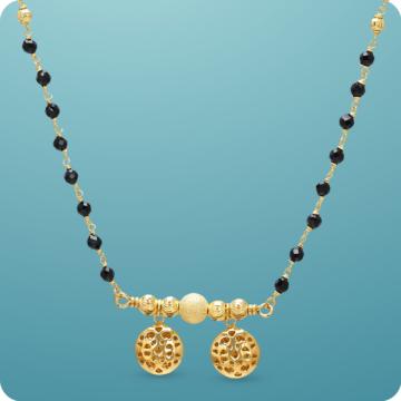 Alluring Black Beaded Silver Mangalsutra