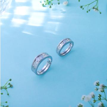Lambent Single Stone Adjustable Silver Couple Ring