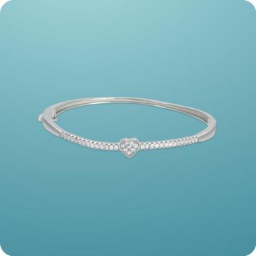Heartfelt Shimmer Silver Bracelet
