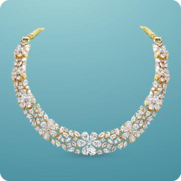 Dazzling Floral Silver Necklace