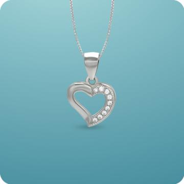 Attractive Dainty Heart Silver Pendant
