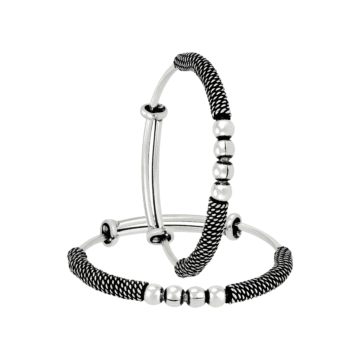 Modern Vintage Silver Bead Bracelet