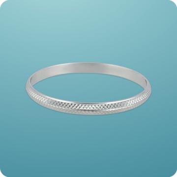 Trendy Carved Silver Bracelet