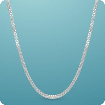 Enticing Box Cut Silver Chain