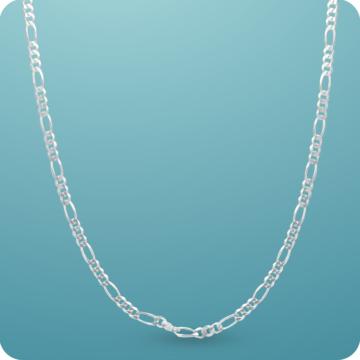 Classic with a Twist Figaro Link Sterling Silver Chain