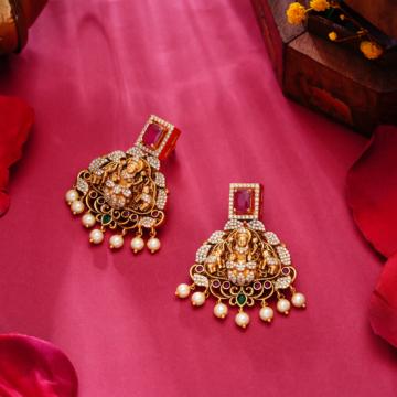 Traditional Lakshmi Silver Earrings