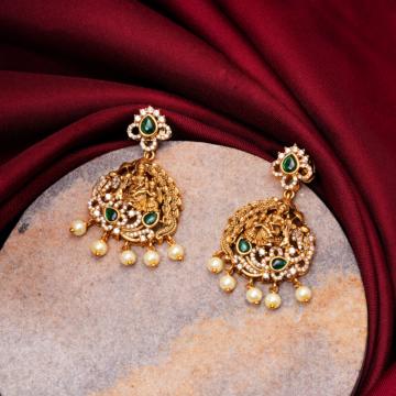Divine Radha Krishna With Pearl Beads Silver Earrings