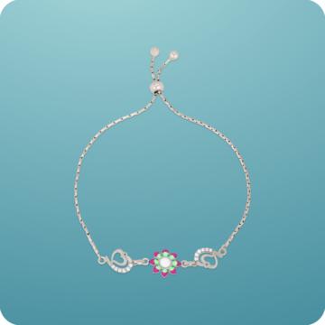 Enticing Floret Adjustable Silver Bracelet