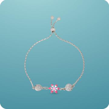 Classy Symbol Of Love Adjustable Silver Bracelet