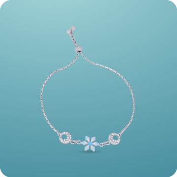 Elegant Bloom Adjustable Silver Bracelet