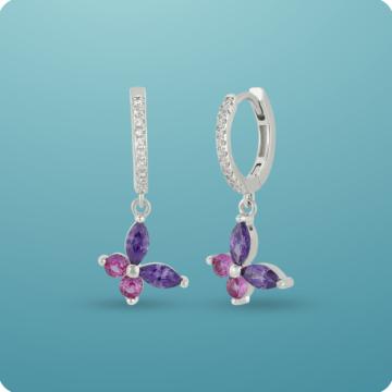 Adorable Butterfly Silver Earrings