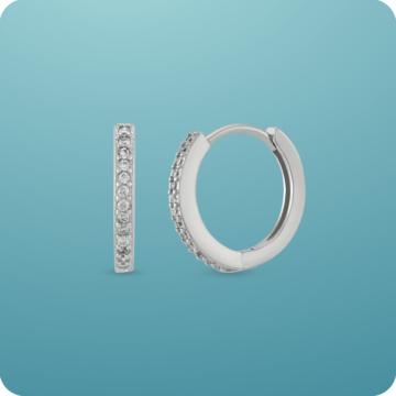 Pristine White Stone Silver Earrings