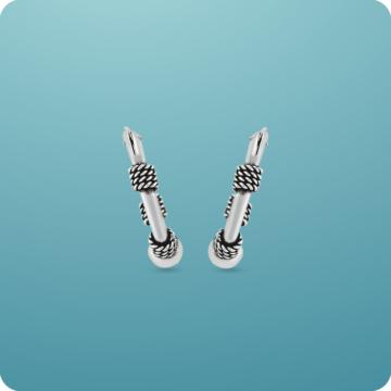Stylish Hoop Silver Earrings
