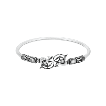 Whisper of Beauty Peacock Design Silver Bracelet