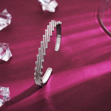 Glitzy Evening Silver Bracelet