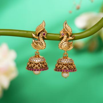 Ravishing Peacock Silver Earrings