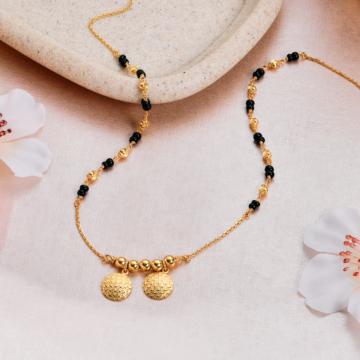 Alluring Black Beaded Silver Manganese Necklace - Mangalsuthra