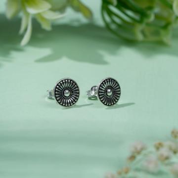 Classic Spinning Wheels Silver Earrings