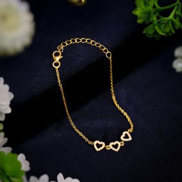 Sparkling Trio Heart Silver Bracelet