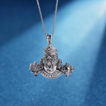 Divine Countenance Lord Vishnu Silver Pendant