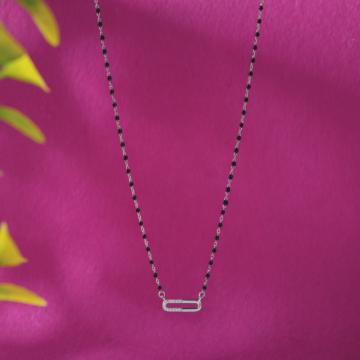 Modern Silver Sparkling Mangalsutra