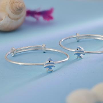 Dazzling Little Fish Silver Bangles