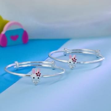 Delightful Rabbit Design Silver Bangles