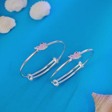 Whimsical Dolphin Pattern Silver Bangles
