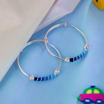 Enchanting Blue Enamel Silver Bangles