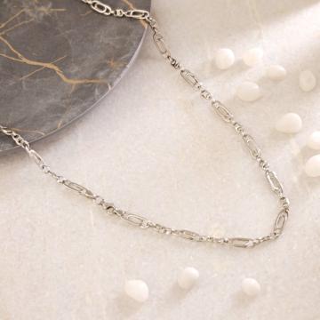 Innovative Alternating Link Silver Chain