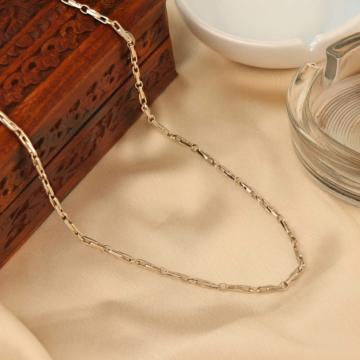 Distinctive Bar And Ring link Silver Chain