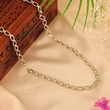 Exotic Interconnected Oval Links Silver Chain
